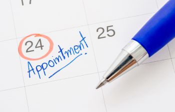 calendar with marked dental appointment