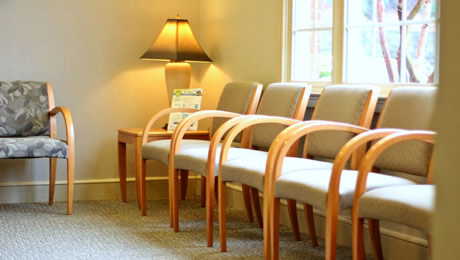 Chairs in the dental waiting room